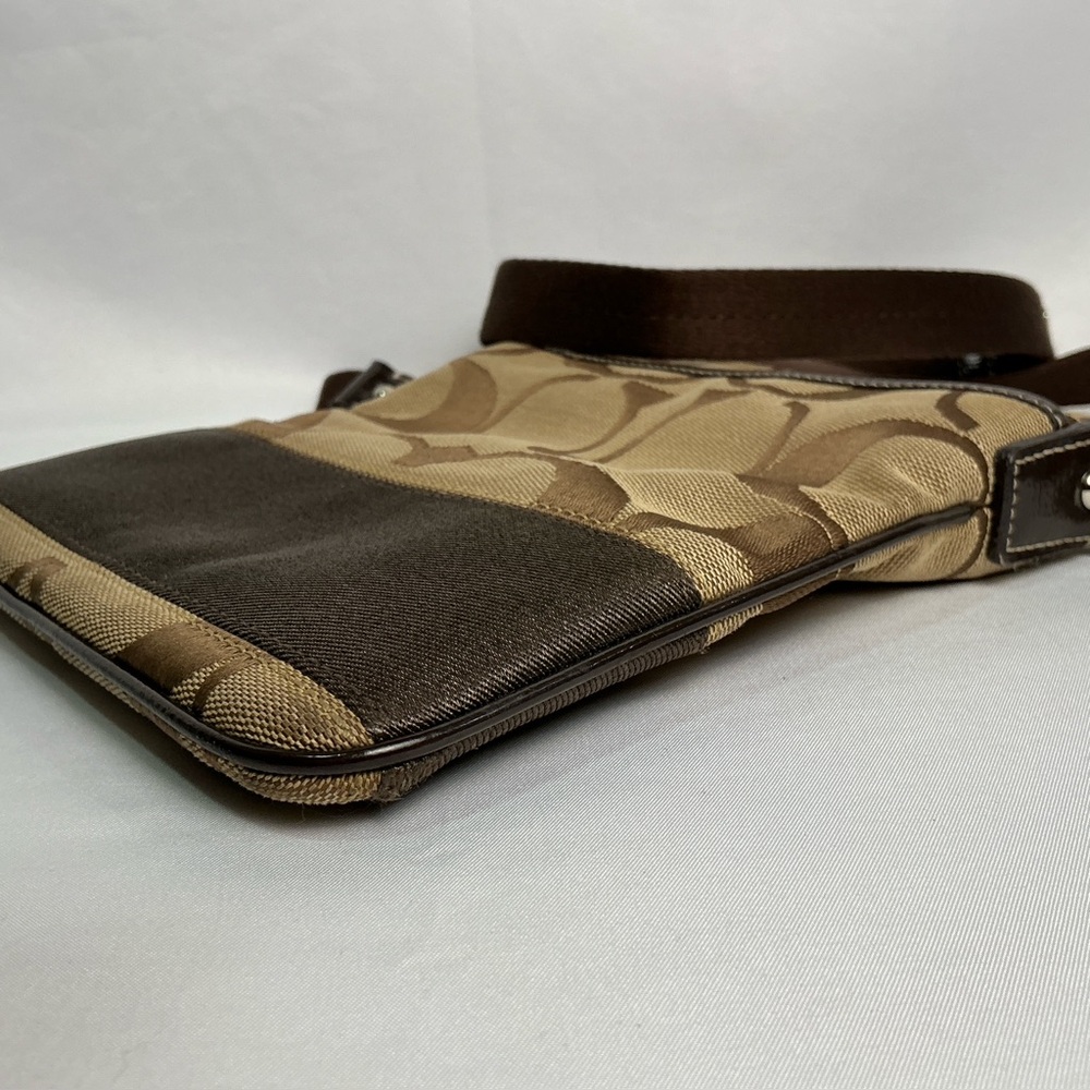 Coach Signature Swingpack Crossbody Bag Brown Khaki Canvas - Picture 5 of 15